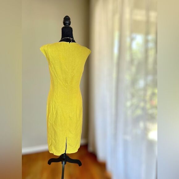 Layfayette 148 New York 100% Linen lined MIDI dress Size 2 - Picture 9 of 13